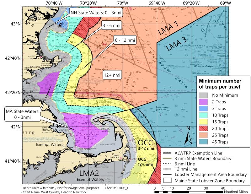 New Hampshire Minimum Traps per Trawl Map