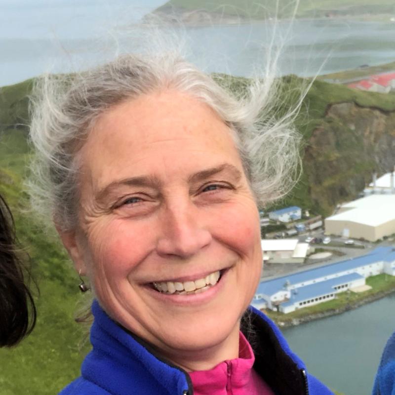 close up of scientist Pam Goddard