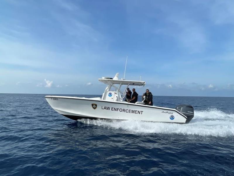 Officers patrol the waters in and around the Florida Keys National Marine Sanctuary. 