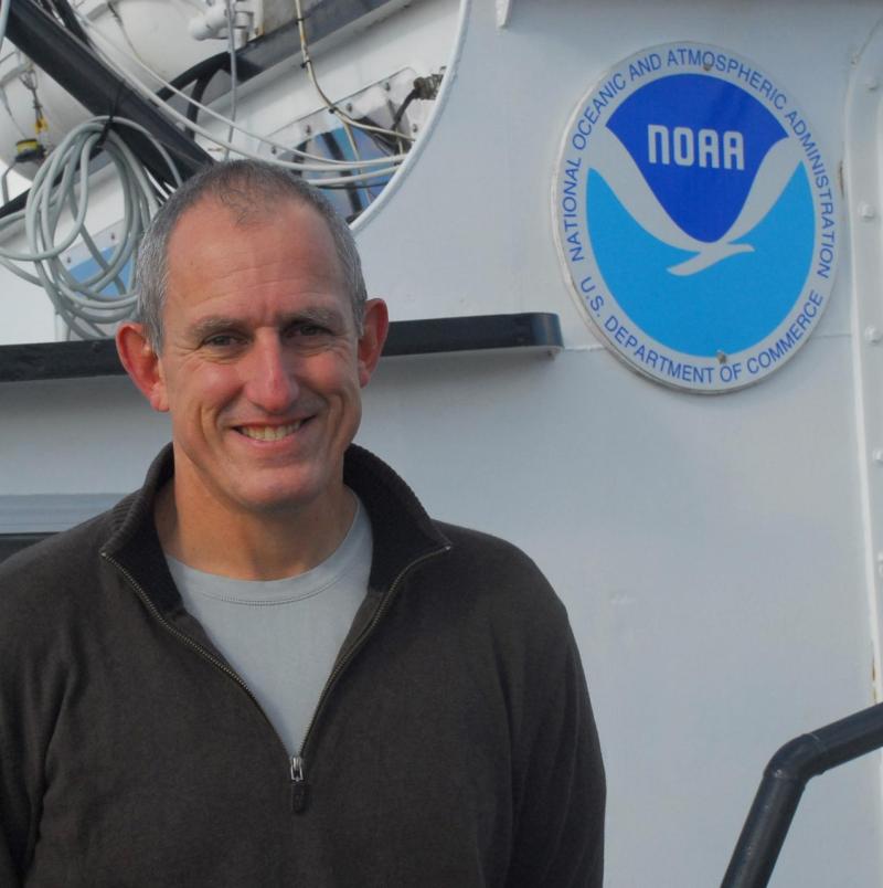 Jon Hare on board a NOAA vessell.