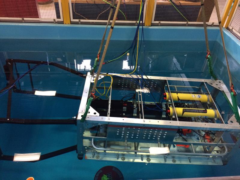 Deep See, with modified test equipment ready for testing. 