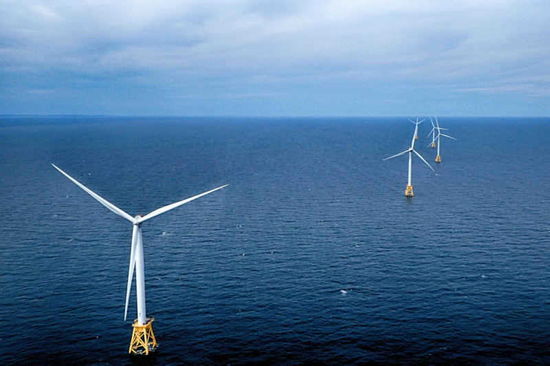 Wind generators off Block Island.