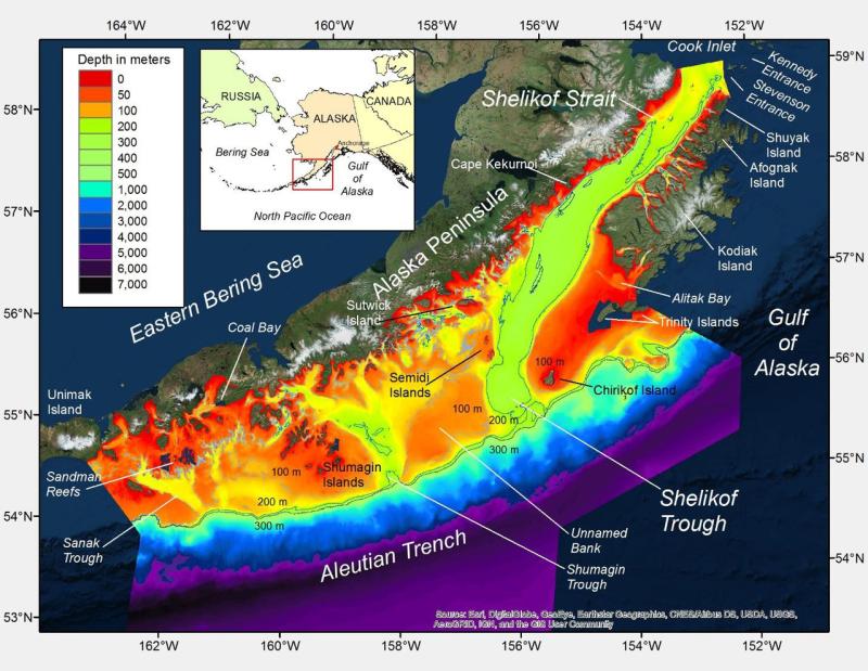 Map of seafloor in Alaska